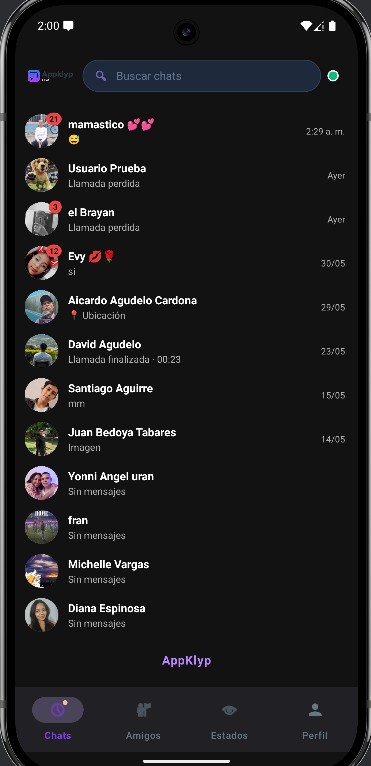 Lista de chats