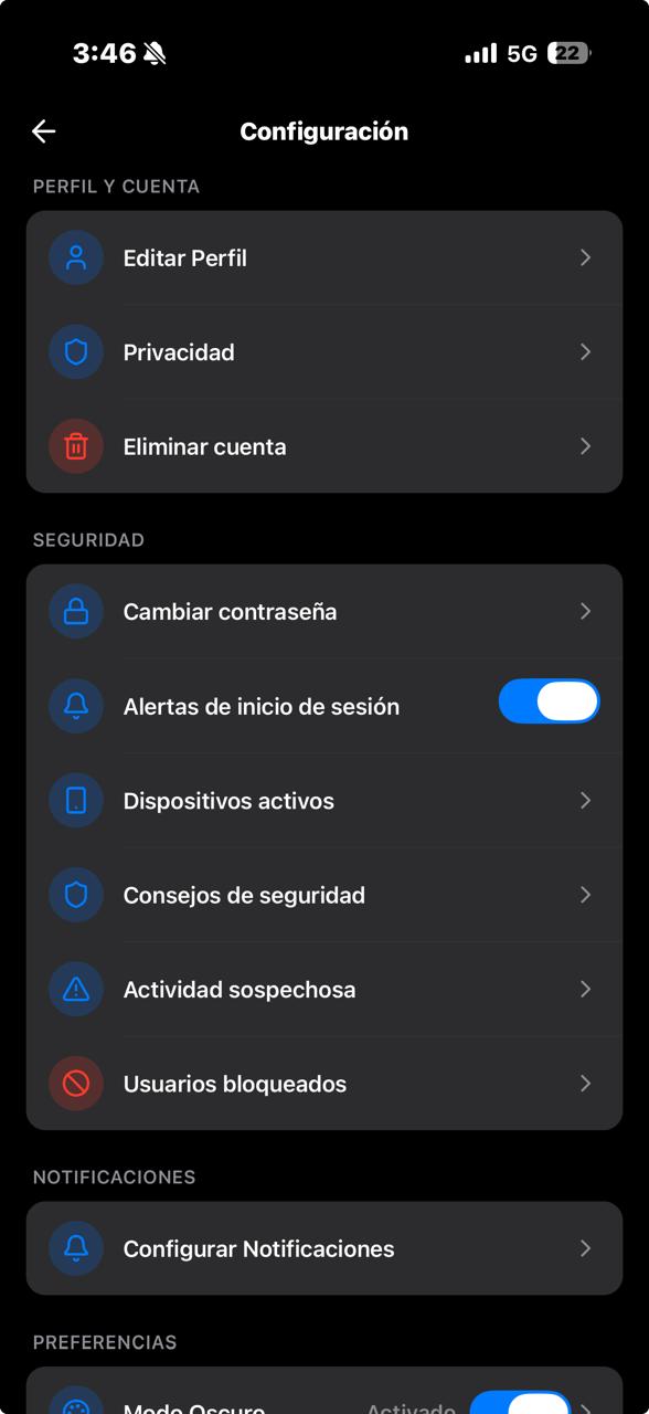 Privacidad y seguridad del perfil